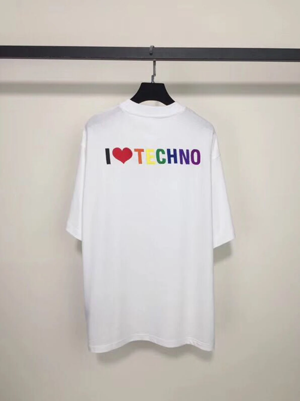 DUYOU 19ss мужские и женские дизайнерские футболки футболка большого размера с надписью I Love Techno летние футболки с короткими рукавами из хлопка