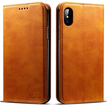 

Leather Wallet Case For iphone XS Max Phone Case Luxury Card Cover For Samsung S10 Coque Business Capa Phone Holder Shell Bag