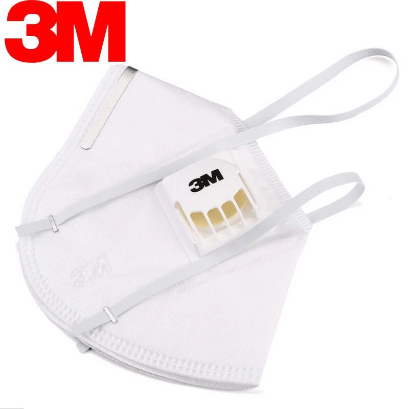 3M 9001 V/9002 V KN90 Складная Пылезащитная маска с клапаном(промышленные загрязнения/велосипедная защита/PM2.5) упаковка 0f 25