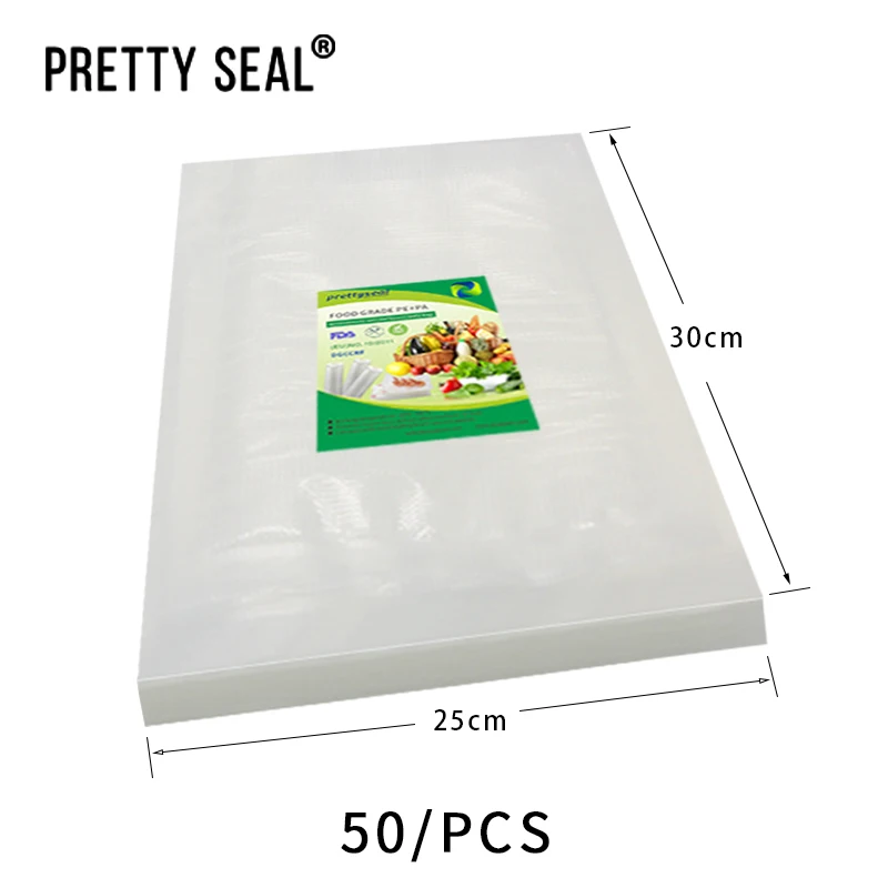 

PRETTYSEAL stretch film Thicker, Heavy-Duty 50/100pcs 25*30cm Commercial Quality Textured Vacuum Sealer Bags - BPA Free & FDA Ap