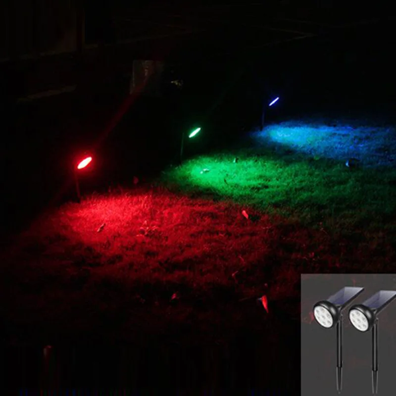 Outdoor 7 LED Solar light Spotlight Lawn Lamp LED solar lamp Solar Panel Power Adjustable Multiple light colors garden light (13)