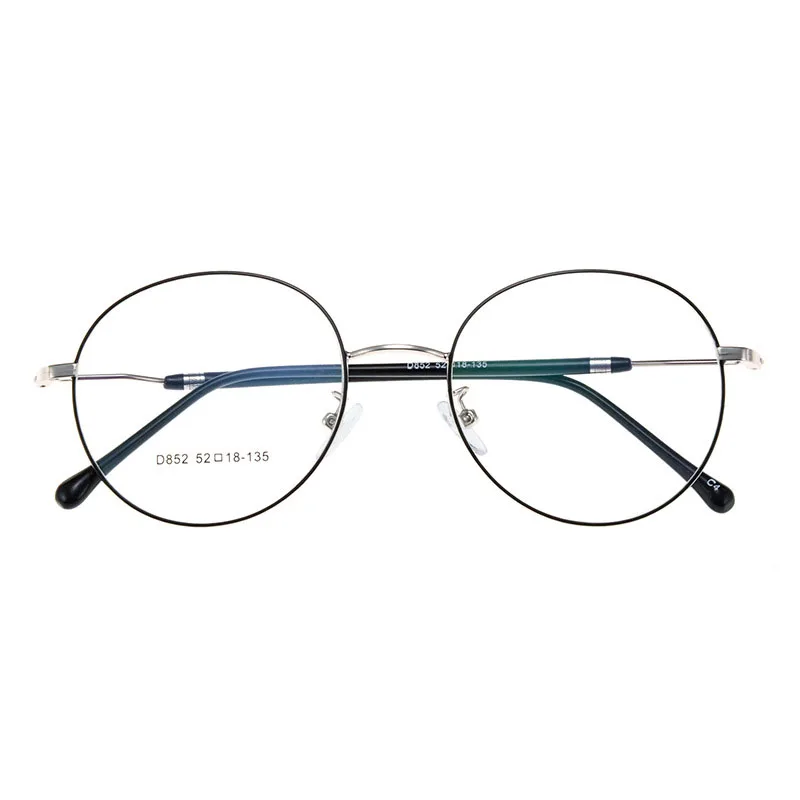 

2019 New Man Woman Retro Large Round Glasses Transparent Alloy Eyeglass Frame Black Silver Gold Spectacles Eyeglasses 8 Colors