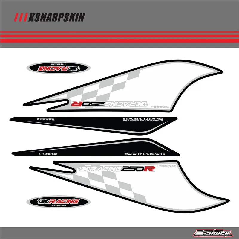 Сзади обтекатель цифровая доска KSHARPSKIN 3D защитный гель для KAWASAKI 250R 2008-2009