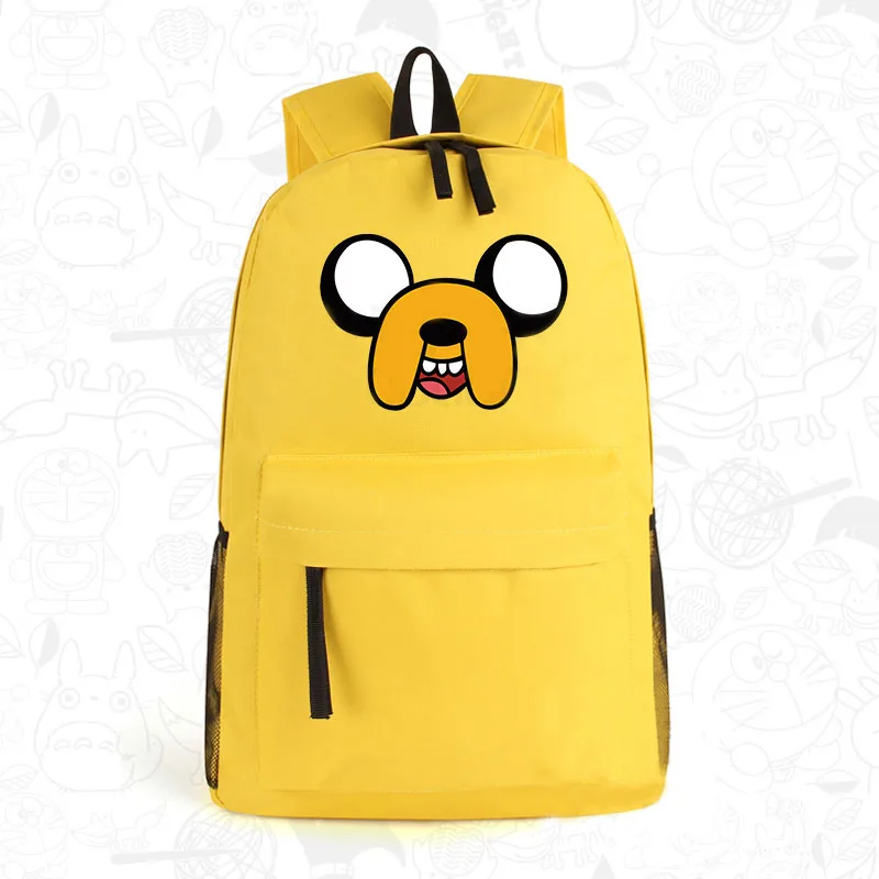 

Anime Adventure Time Kawaii Jake Emoji Printing School Bags for Teenagers Canvas Backpacks for Teenage Girls Mochila Feminina