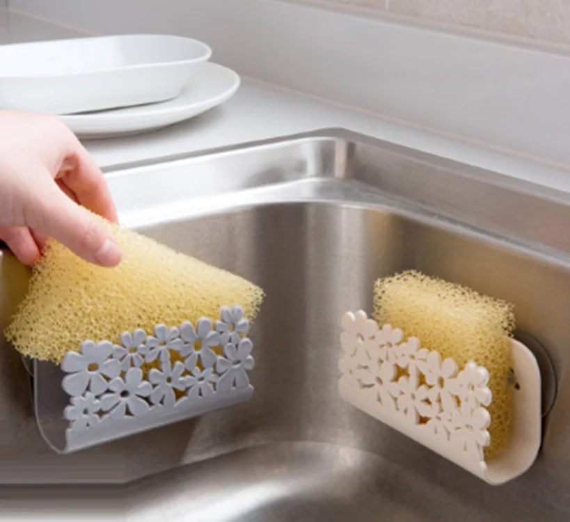 

Storage Rack Dish Cloths Rack Suction Sponge Holder Clip Rag Storage Rack Wall Mounted Cooking Tools