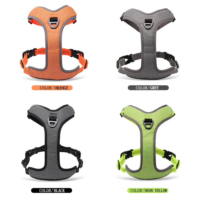 Baratos Truelove acolchado perro reflectante arnés pequeño grande suave paseo ajustable con mango para cinturón de seguridad suministros para mascotas Dropshipping