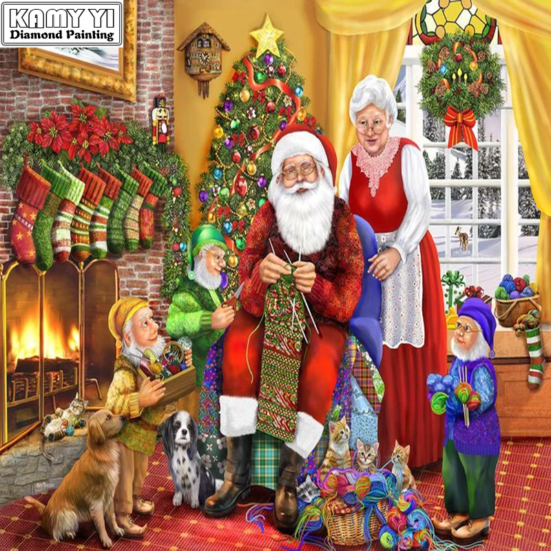 

Full Round 5D diamond painting DIY diamond embroidery Christmas happy family Cross Stitch Rhinestone mosaic home decoration
