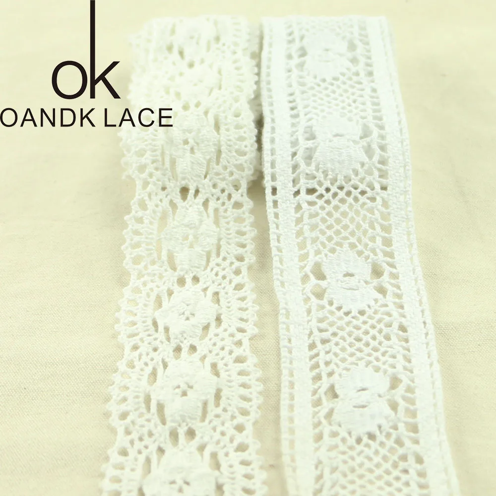 

5 yard white 100% cotton lace Fabric furnishing warp knitting for cloth or bag Trim laces DIY Scrapbooking