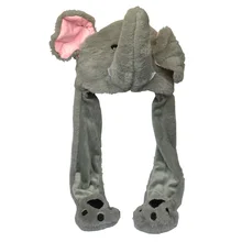 Douchow/шапка с ушками, плюшевая, милая, серая, слон, животное, шапка с лапами для взрослых, подростков, детей, мальчиков, девочек, костюм, зимние шапочки