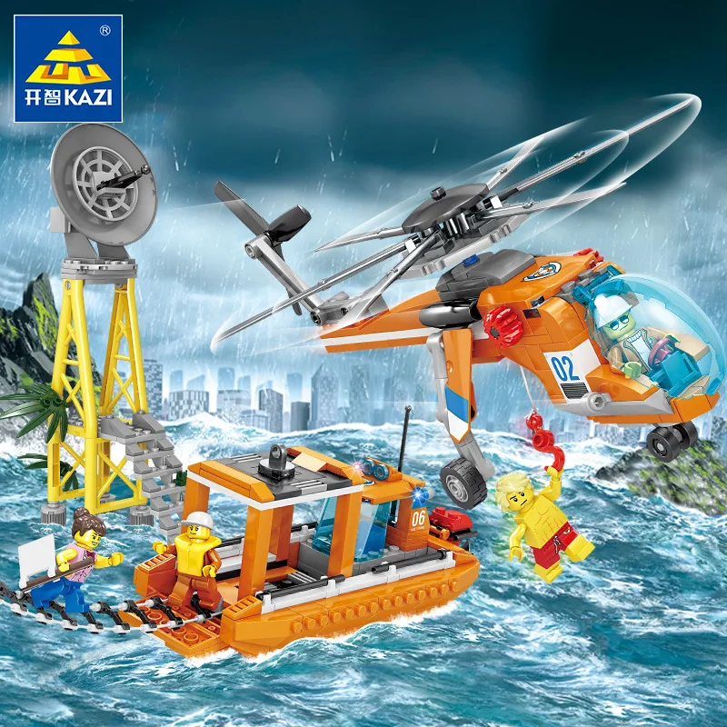 

AZI City Arctic Expedition Air transport aircraft Helicopter Building Blocks Sets Bricks Model Kids Toy compatible other blocks