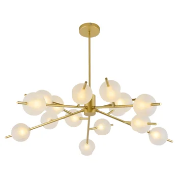 

Popular New LED Chandelier Lights Black/Gold Mamame Art Luxury Home Lamp For Living Room Bedroom Study Dining Room