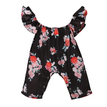 

2017 Babies Summer Off-shoulder Floral Rompers Toddler Baby Girls Off Shoulder Flower Romper Playsuit Clothes Costume Clothing