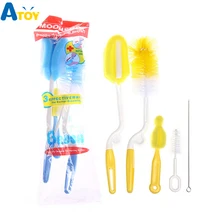 5 шт./компл. щетка для детской бутылочки щетки для бутылочки для кормления 360 градусов вращающийся очистки поролоновая щетка для мытья кружек комплект соски-пустышки чашка для молока воды набор очищающих салфеток
