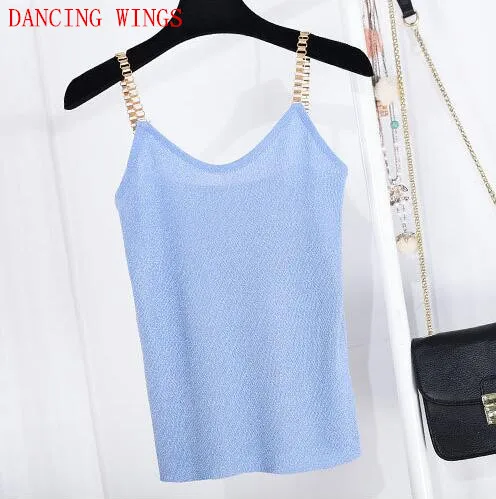 

2Pcs/Lot Women Sleeveless Tank Tops Sexy Female V-Neck Knitted Camisole Club Party Bodycon Vest Sleeveless Bling tops