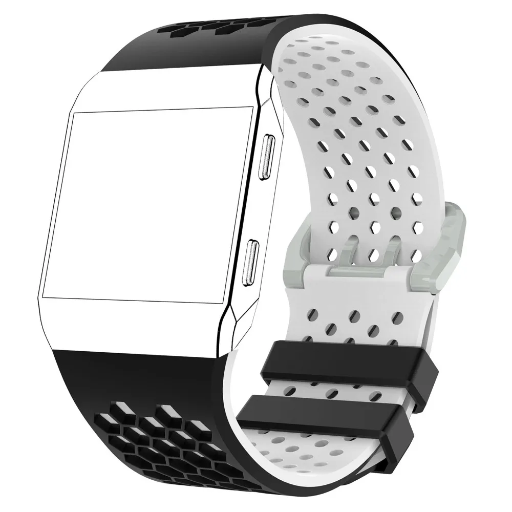 

MASiKEN Double Color Wristband Strap for Fitbit Ionic Silicone Sports Fitness Activity Tracker Smart Watch Wrist Band Strap Belt