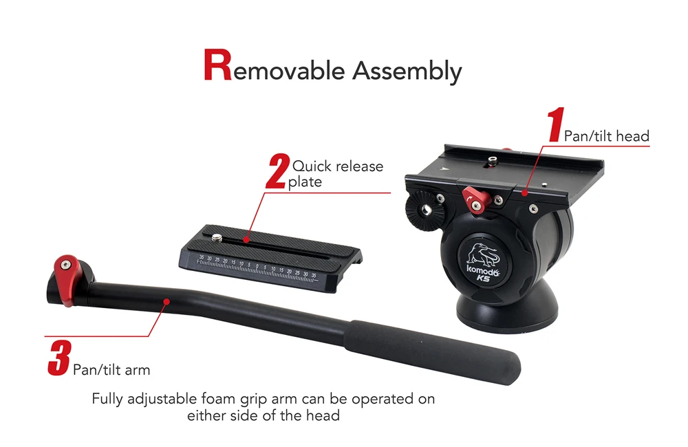 Ifootings KOMODO K5 5 кг, уникальная головка для видео, легкий гидравлический демпфирующий штатив для DSLR камеры, монопод
