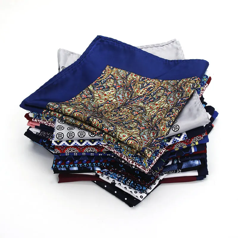 

2019 Brand New 32 x 32 CM Large Handkerchief Man Paisley Flower Dot Pocket Square Men Fashion Casual Hankies For men's Suits