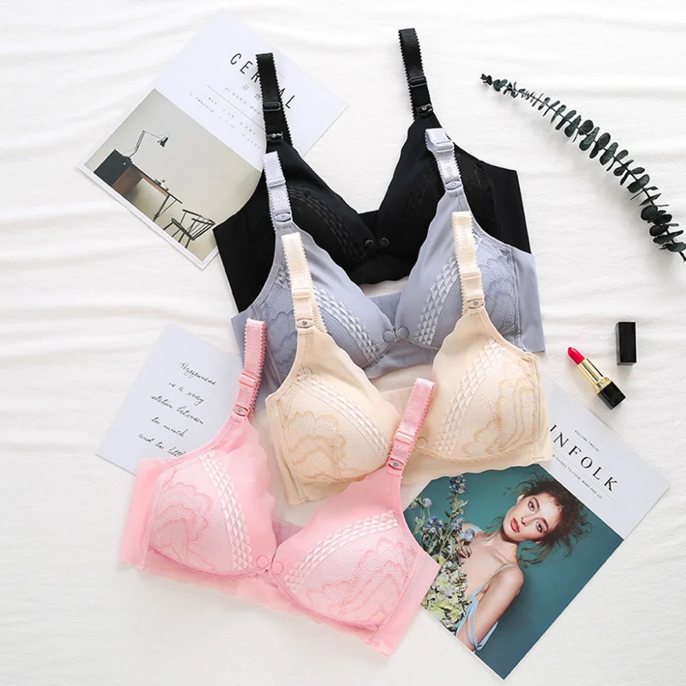2019 Womens fashion sport underwear seamless maternity bra comfortable loose bra chest underwear girls bra top para mujeres 40J4 (1)