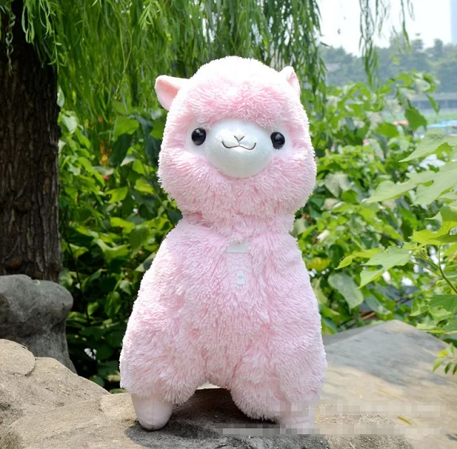 Большой размер 45 см, японские мягкие игрушки Alpacasso, куклы, Kawaii, овечки, альпака, плюшевые игрушки, гигантские мягкие игрушки, игрушки для детей, рождественские подарки - Цвет: Pink