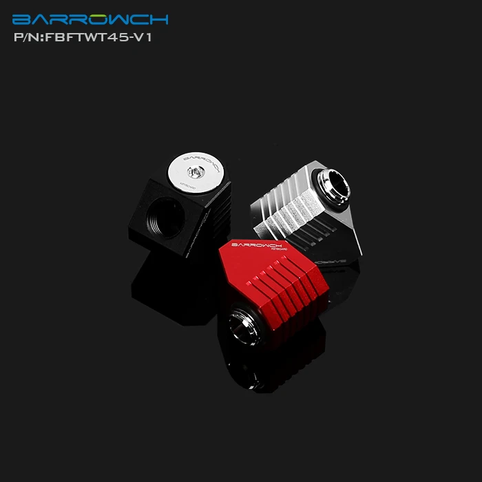 

BARROWCH black,silver red ,45 degree rotate fittings,water cooling kit build connection adapter G1/4" thread FBFTWT45-V1