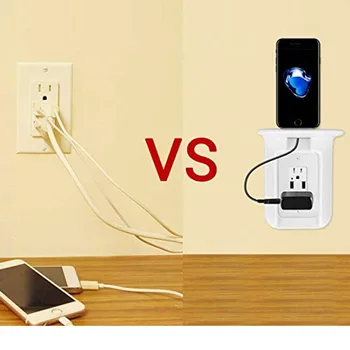 

Mobile Phone Charging Charger Rack Holder Hanger Shelf On Wall Plug Socket