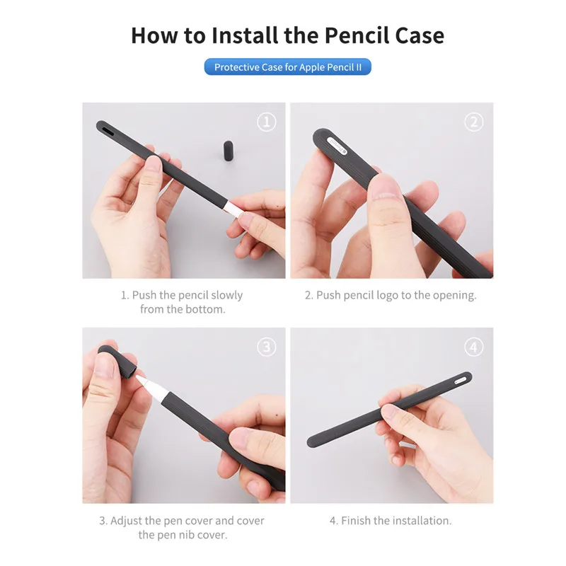 Чехол ROCK 2 го поколения для Apple Pencil держатель Премиум силикон чехол iPad Pro