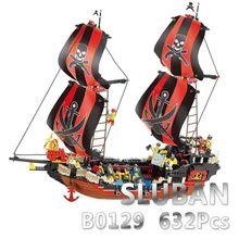 Sluban модель здания B0129 632 шт модель строительные наборы Классические игрушки хобби Пираты корабль