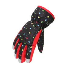 Зимние теплые перчатки для верховой езды для мальчиков и девочек, лыжные перчатки для детей, От 4 до 8 лет, ветрозащитные водонепроницаемые рукавицы для девочек