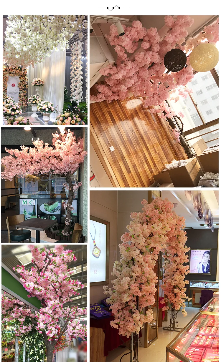 High Densities 4 6 fork Fake Cherry Blossom Flower Branch Begonia Sakura Tree Stem for Event Wedding Tree Deco Artificial Decora