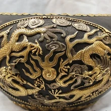 Коллекционные бронзовый S1540 Китайский Дворец Бронзовый 24 К Свинка Дракон Играть В Мяч Bowl Крок Курильница Кадило