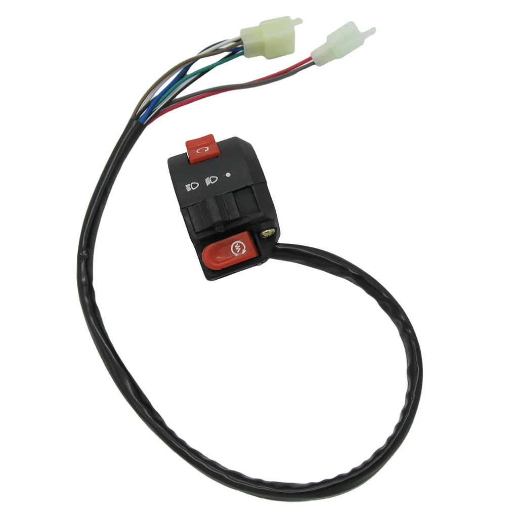 

6+2 Pin Plug Start Kill Switch For 50cc 70cc 110cc 125cc ATV Quad Buggy Left Handlebar Switch Left Handlebar Switch