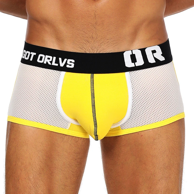 ORLVS бренд мужские трусы боксеры шорты новые сексуальные мужские сетчатые дышащие боксеры сексуальные U Pouch выпуклые брюки мужские штаны для геев