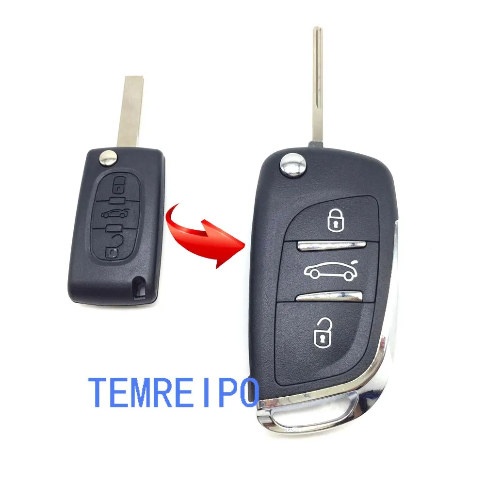 10pcs/lot Modified 3 Buttons Flip Remote Key Fob Case For Citroen C2 C3 C4 C5 C6 XSARA GRAND PICASSO CE0536 | Автомобили и