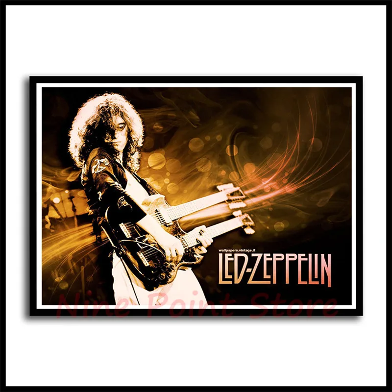 Led Zeppelin рок-музыка с покрытием бумажные Плакаты для дома спальни общежития Настенный декор Бескаркасный плакат - Цвет: Прозрачный