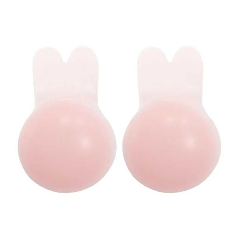 

100pcs/Hot Sale Sexy Strapless Self Adhesive Bra Invisible Lingerie Push Up Nipple Cover Stickers Front Silicone rabbit Bra