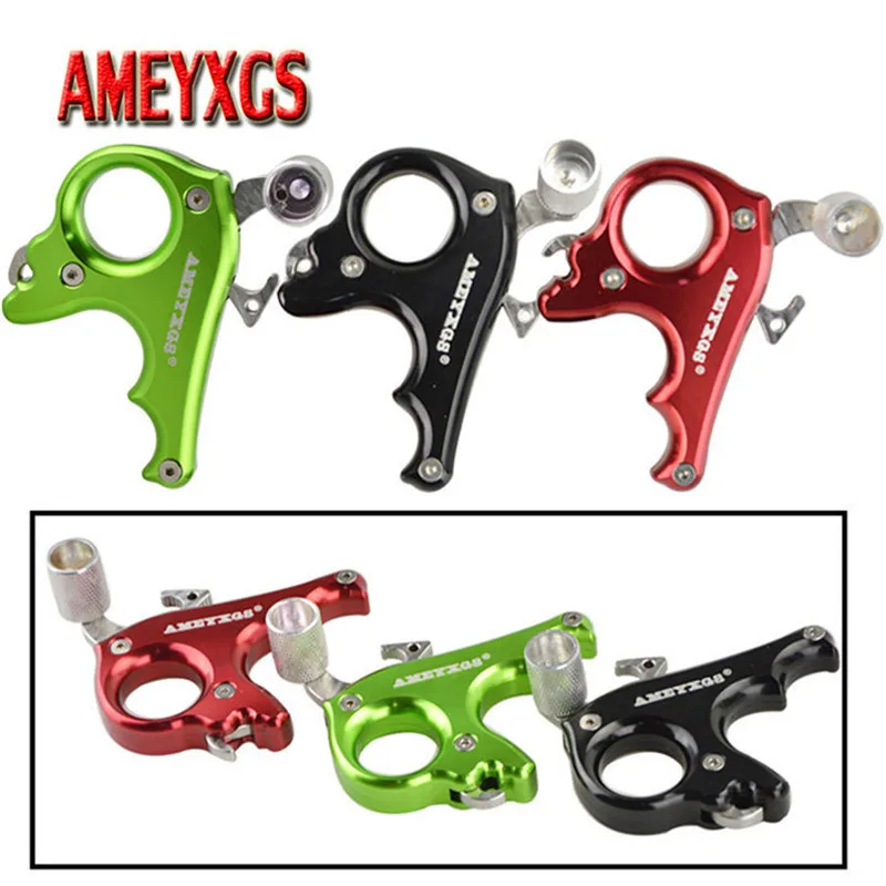 

1pc Archery 3 Finger Release Compound Bow Release Aid Aluminum Alloy Grip Trigger Caliper For Hunting Shooting Accessories