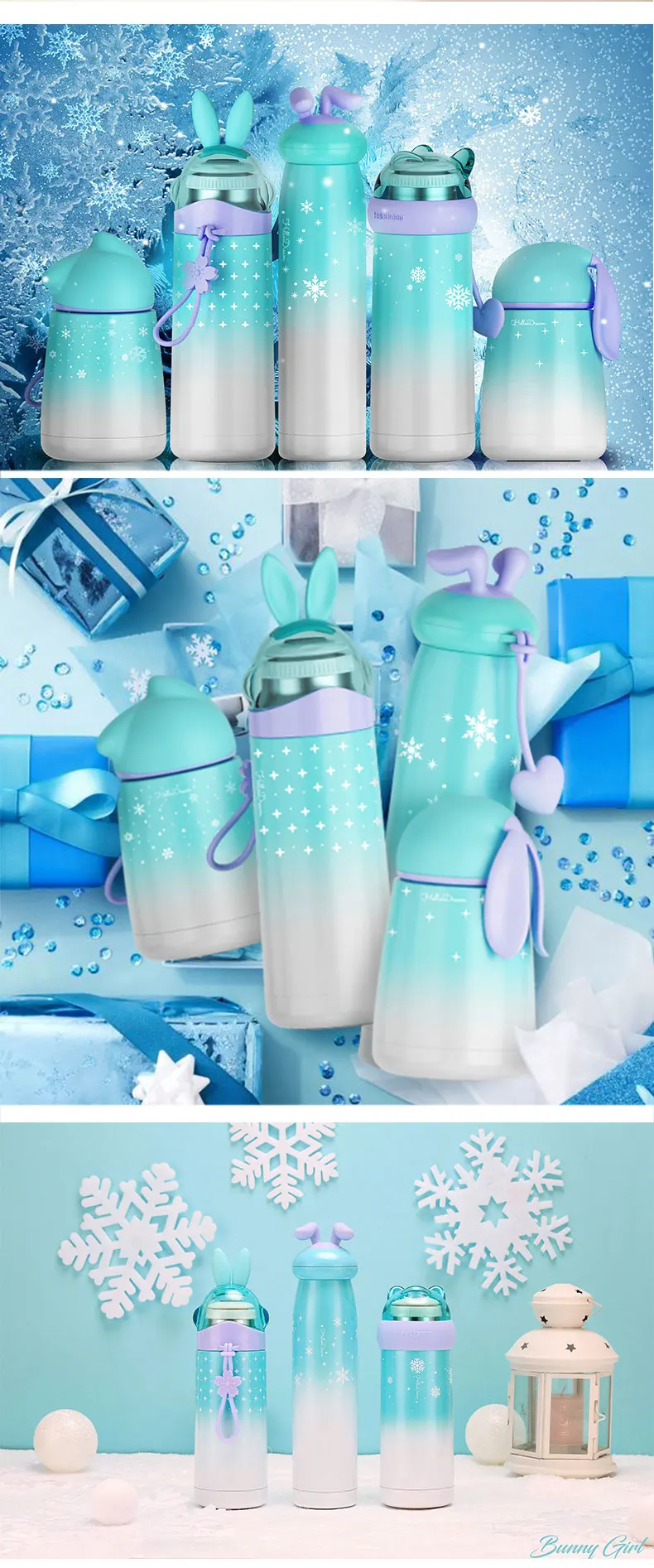 Горячая Bpa-free двухслойный термос для кофе и молока flack stars moon sky градиентные цвета Вакуумная чашка креативные бутылки с животными modeli