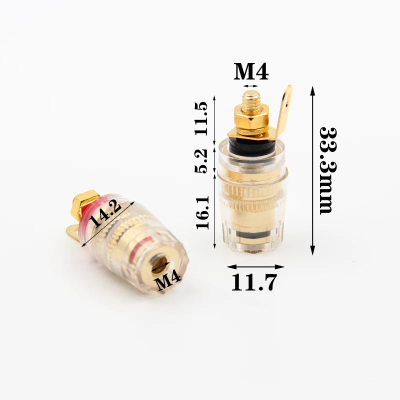 

2pcs Amplifier Speaker Acoustic Crystal Terminal Speaker Terminal Banana plugs and sockets M4*33mm