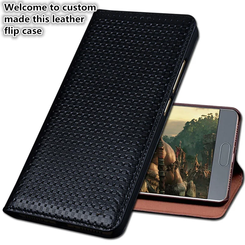 HY02 Luxury Genuine Leather Flip Coque Cover For font b OnePlus b font font b 7