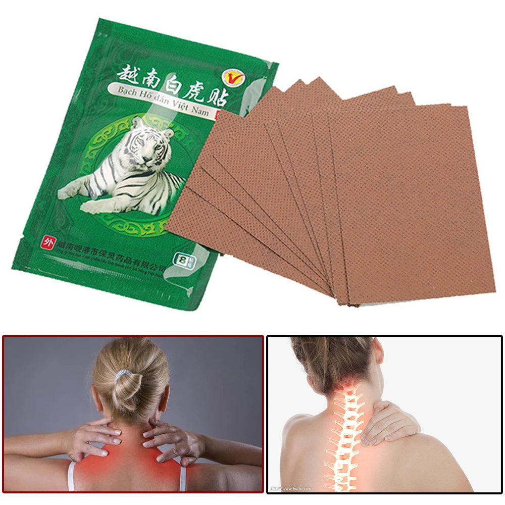 8pcs  White Tiger Balm Medical Patch Plasters For Joint Pain  Neck Pads For Arthritis Knee Joint Patch Pain Relieving
