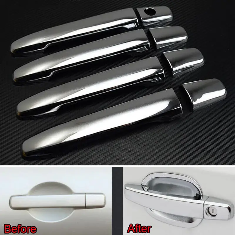 BBQFUKA New Car Styling Sliver Color Chrome ABS Car Auto Door Handle Cover Trim Decoration For