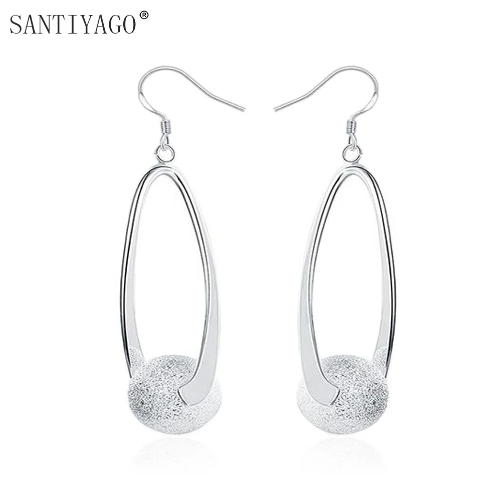 

Silver Plating Jewelry Wholesale Big Bead Italy Style Drop Earring for Women Beaded Drop Earrings