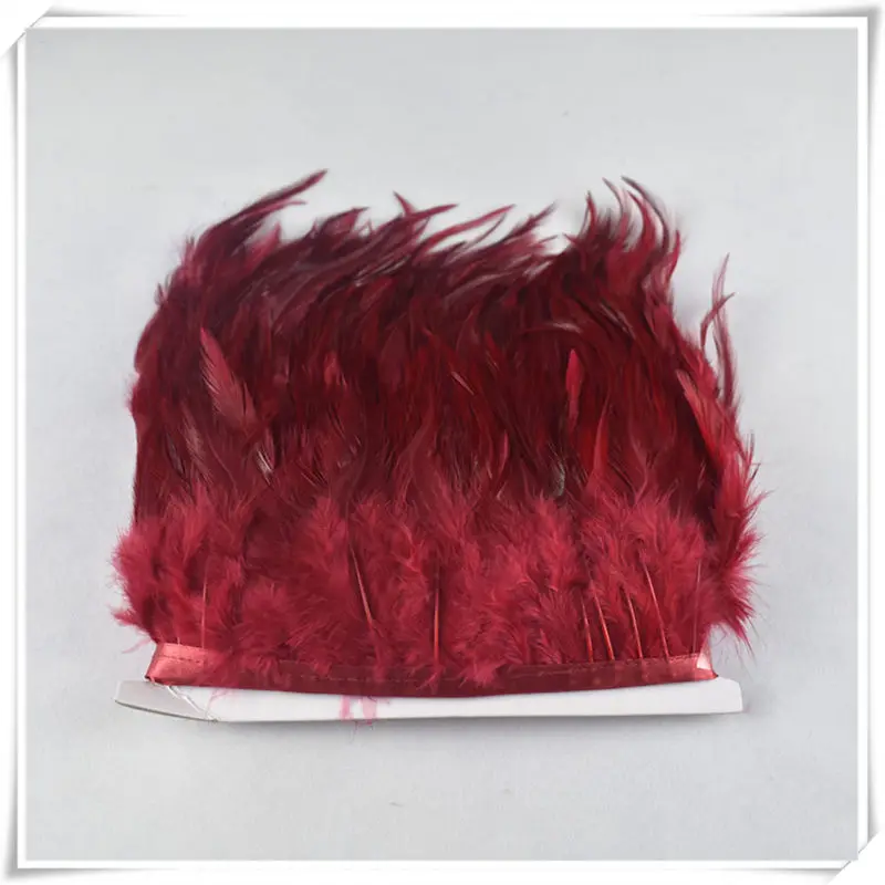 Красивый 1 ярд мульти Color10-15cm фазана перо планки рукоделие одежда свадебное украшение DIY куриные перья для рукоделия - Цвет: Wine Red