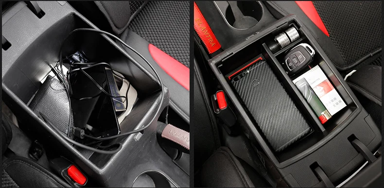 Lsrtw2017 Черный abs подлокотник автомобиля хранения пластина для hyundai elantra