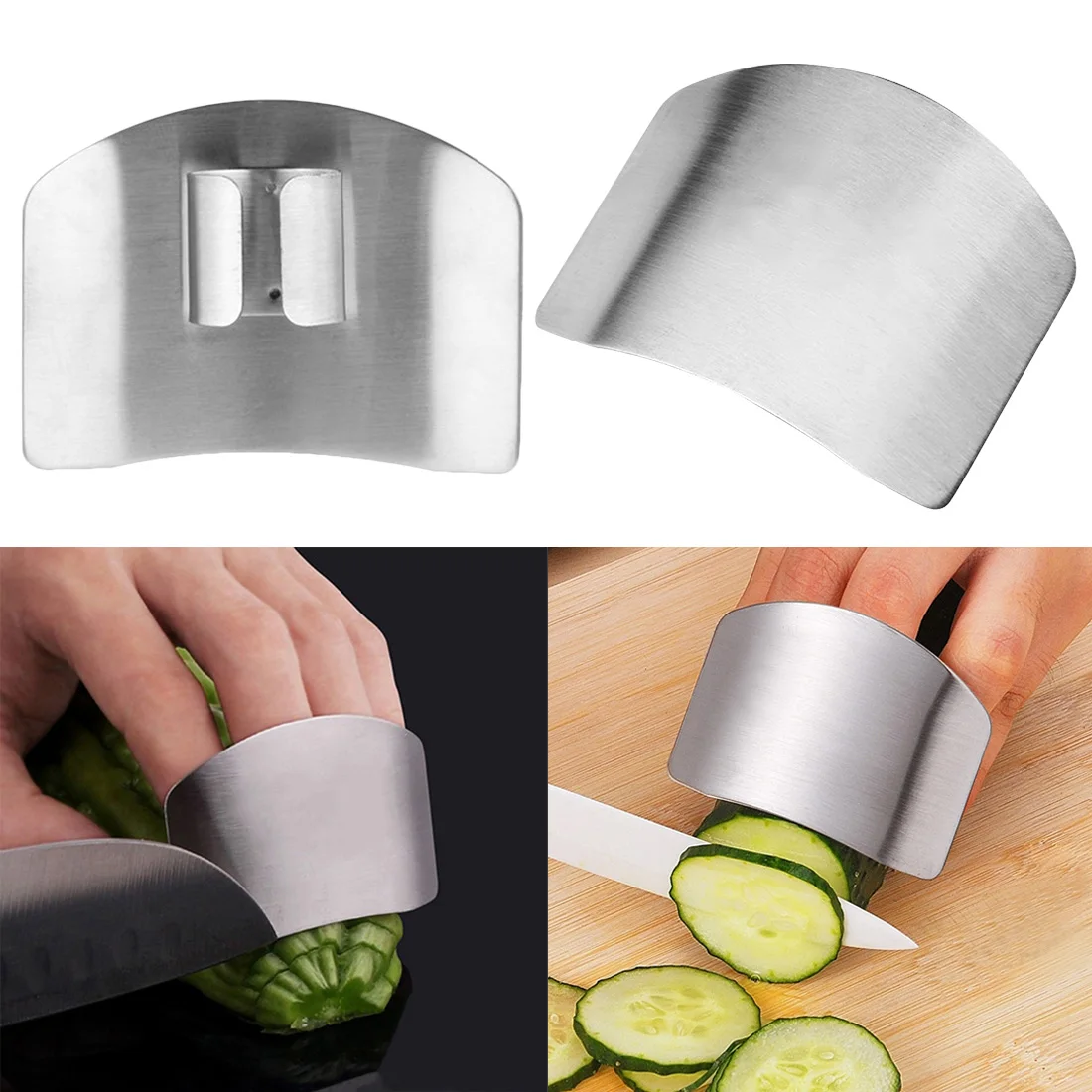 Stainless Steel Finger Protector Multifunctional Cutting Hand Protector Silver