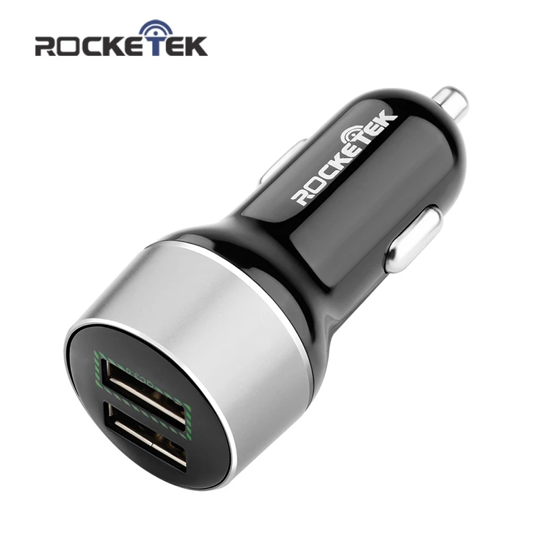 Rocketek USB متعدد المنافذ شاحن سيارة 2.4A 2 USB سريع سريعة تهمة QC 3.0 2.0 5 فولت 9 فولت 12 فولت الهاتف محول اكسسوارات سيارة-شاحن