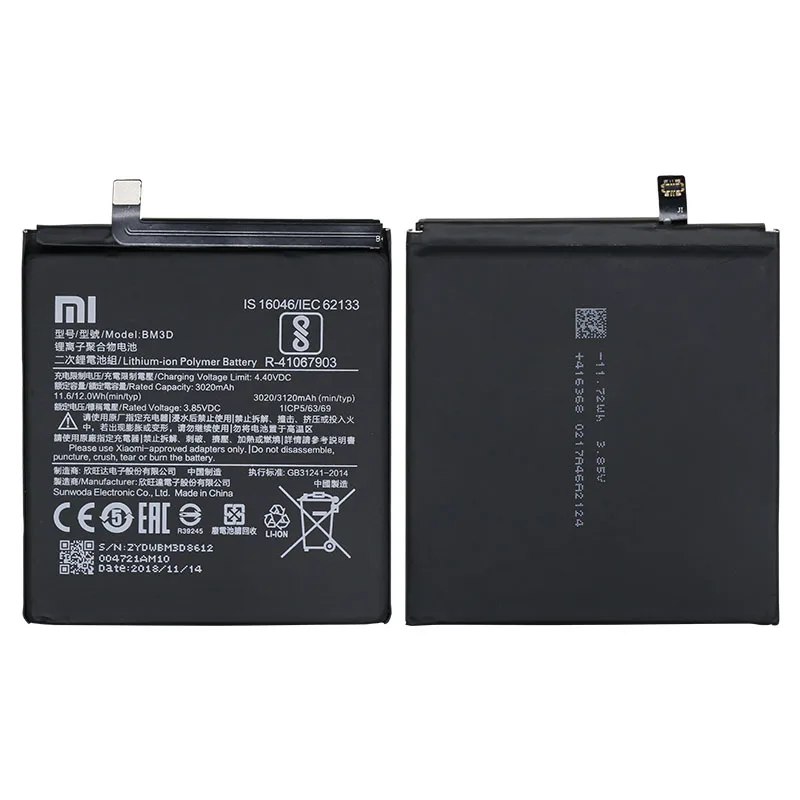 Xiao Mi оригинальная запасная батарея BM3D для Xiaomi 8 SE MI8 M8 натуральная телефона 3120 мАч