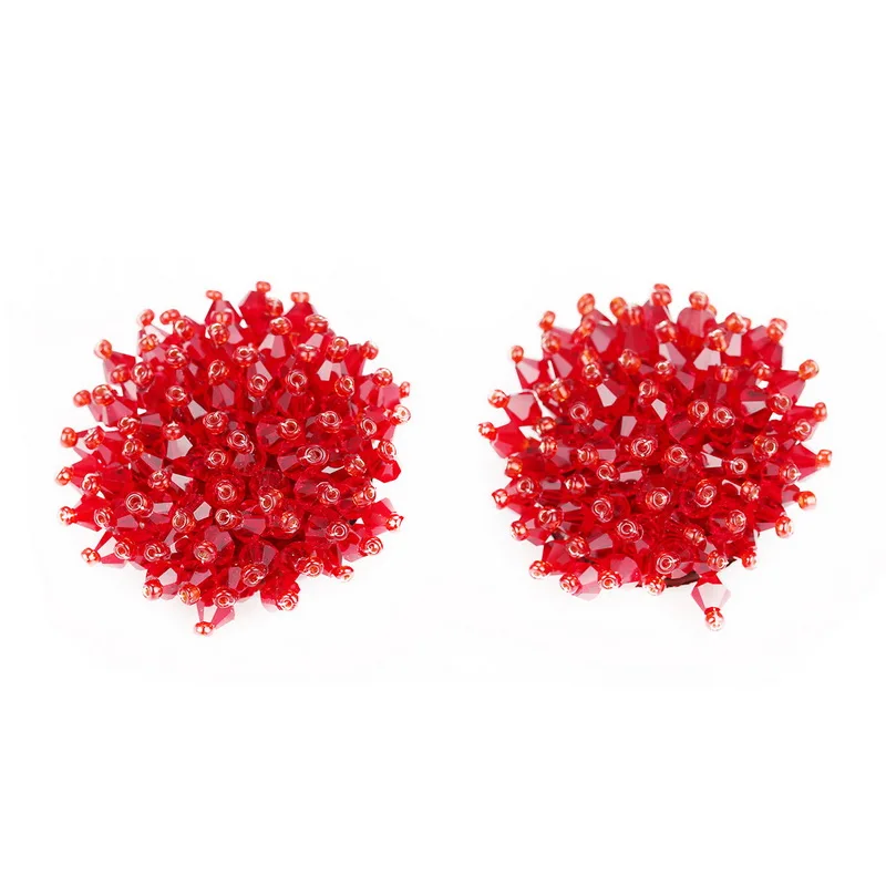 

Korean Trendy Handmade Crystal Ball Clip Earrings for Women Shiny Rhinestone Ear Clips without Piercing Fashion Jewelry XR1178