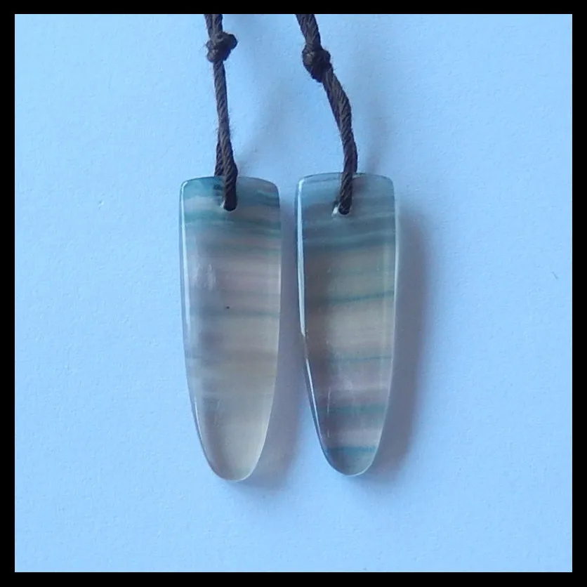 

Natural Rainbow Fluorite Semi-precious stones, Jewelry accessories fashion Earring Beads,30x10x4mm,5.2g