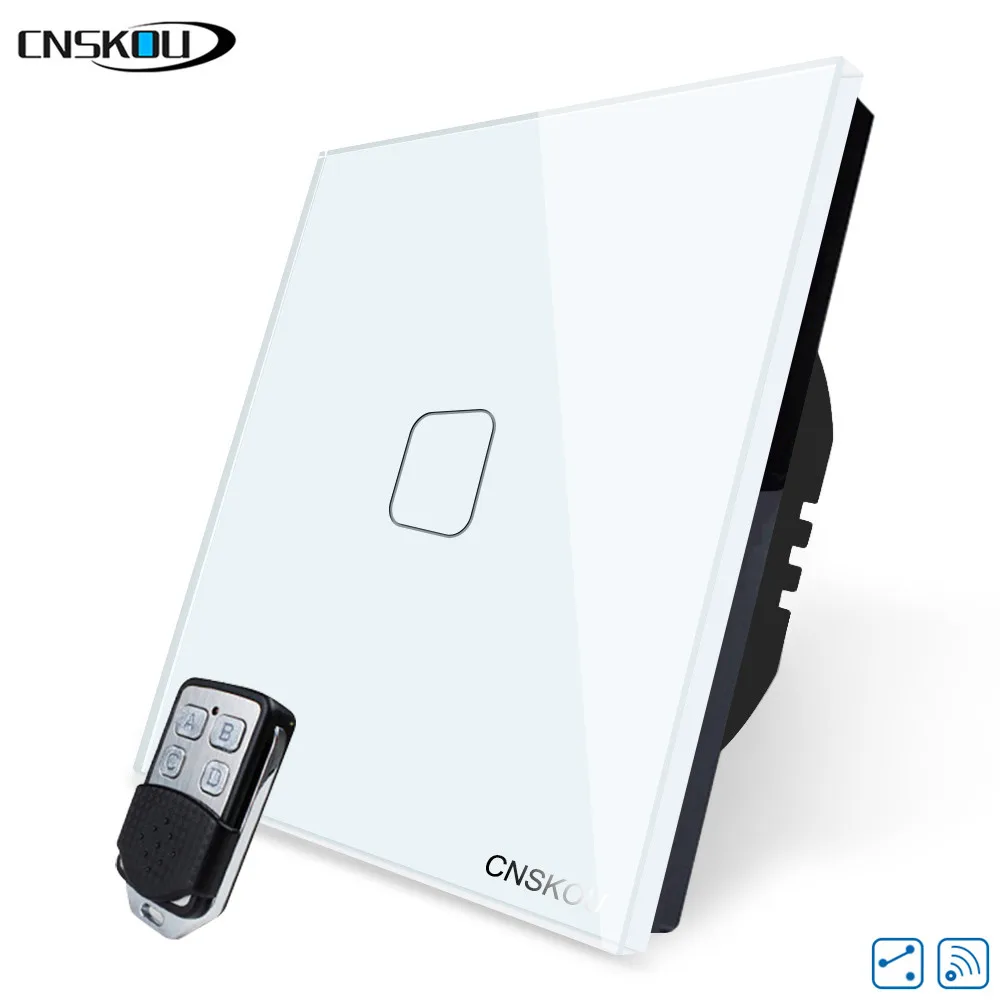 

CNSKOU RF Wireless Intelligent Remote Switch Touch 1 Gang 2 Way AC 220V 110V 433MHz